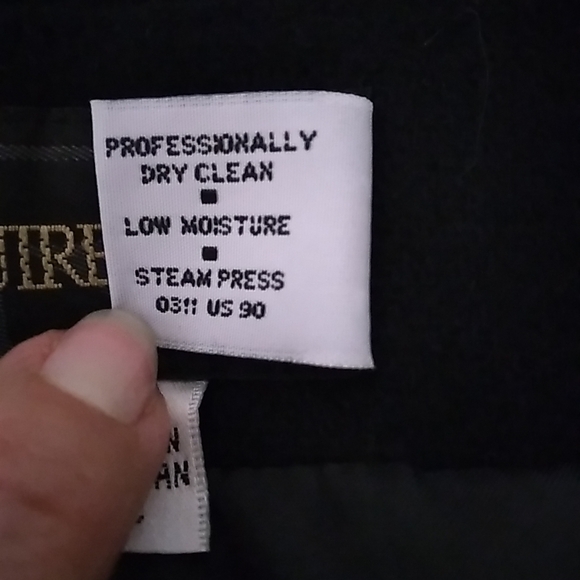 Requirements Womens SZ 12 100% Wool Black Jacket Gold Buttons Shoulder Pads - Picture 7 of 7